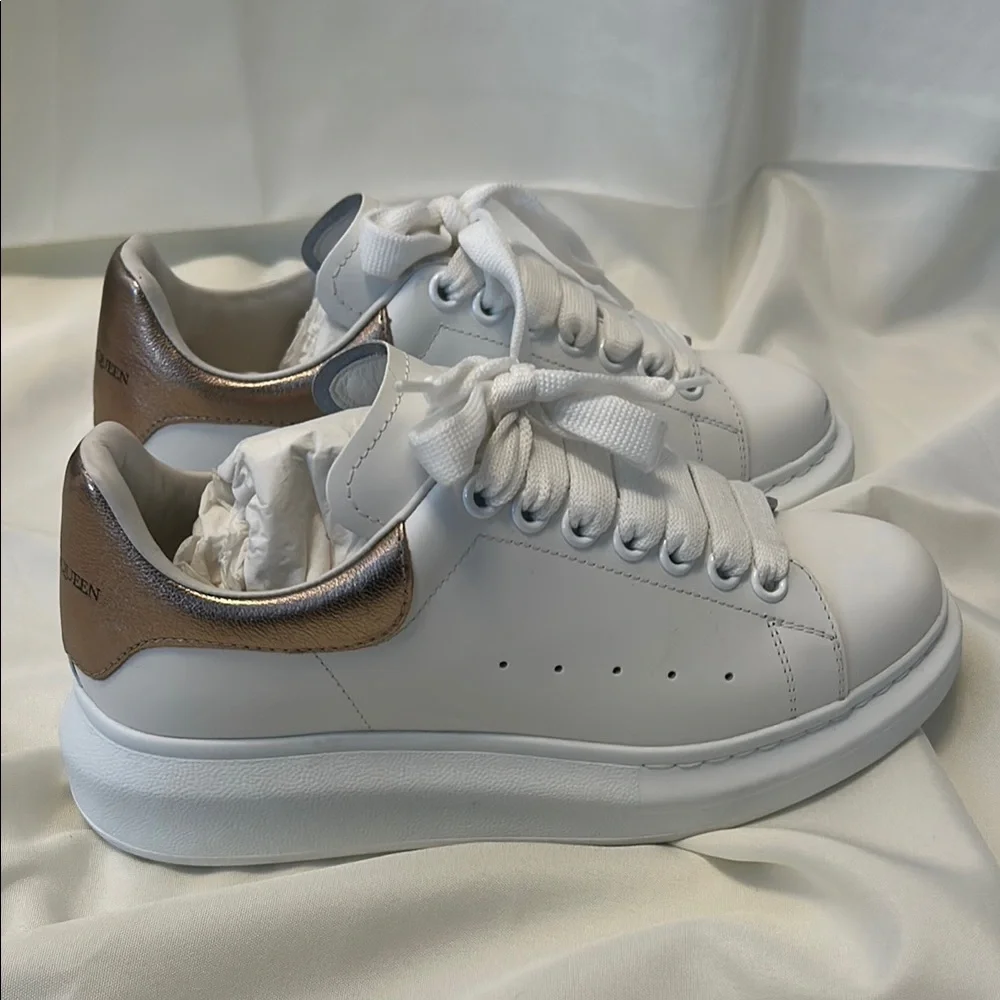 Alexander McQueen White Lace-Up Sneakers (used) - Picture 2 of 6